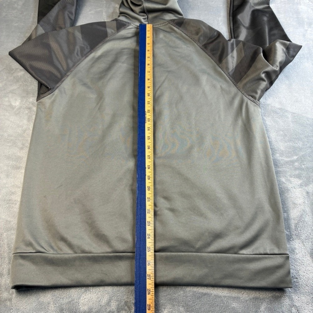 Majestic Denver Broncos NFL Therma Base Hoodie Mens‎ Large Grey Orange Pullover - Picture 8 of 16